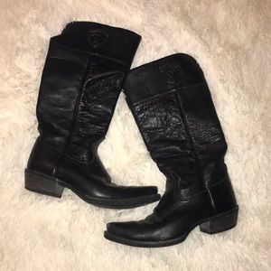 Black Leather Ariat Boots